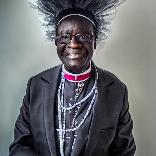 Prompt: dslr photo of a bishop tutu wearing a tutu, full bodied portrait, very high quality face, extremely high quality, moody lighting, real camera, real photo, 8 k,