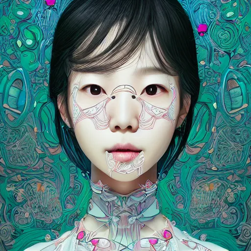 Prompt: the portrait of an incredibly cute and sophisticated koreanwoman partially made of onions of all colors, an ultrafine detailed illustration by james jean, final fantasy, intricate linework, bright colors, behance contest winner, vanitas, angular, altermodern, unreal engine 5 highly rendered, global illumination, radiant light, detailed and intricate environment