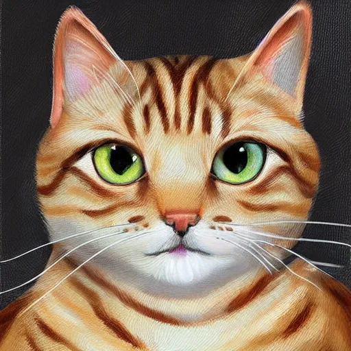 Prompt: a painting of cute tabby cat, a digital painting by nyuju stumpy brown, featured on pixiv, furry art, detailed painting, digital painting, speedpainting