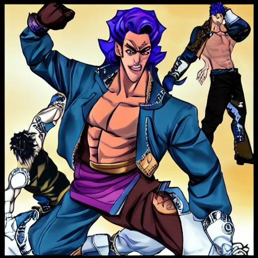 Image similar to Gigachad as Jojo Bizarre Adventure character