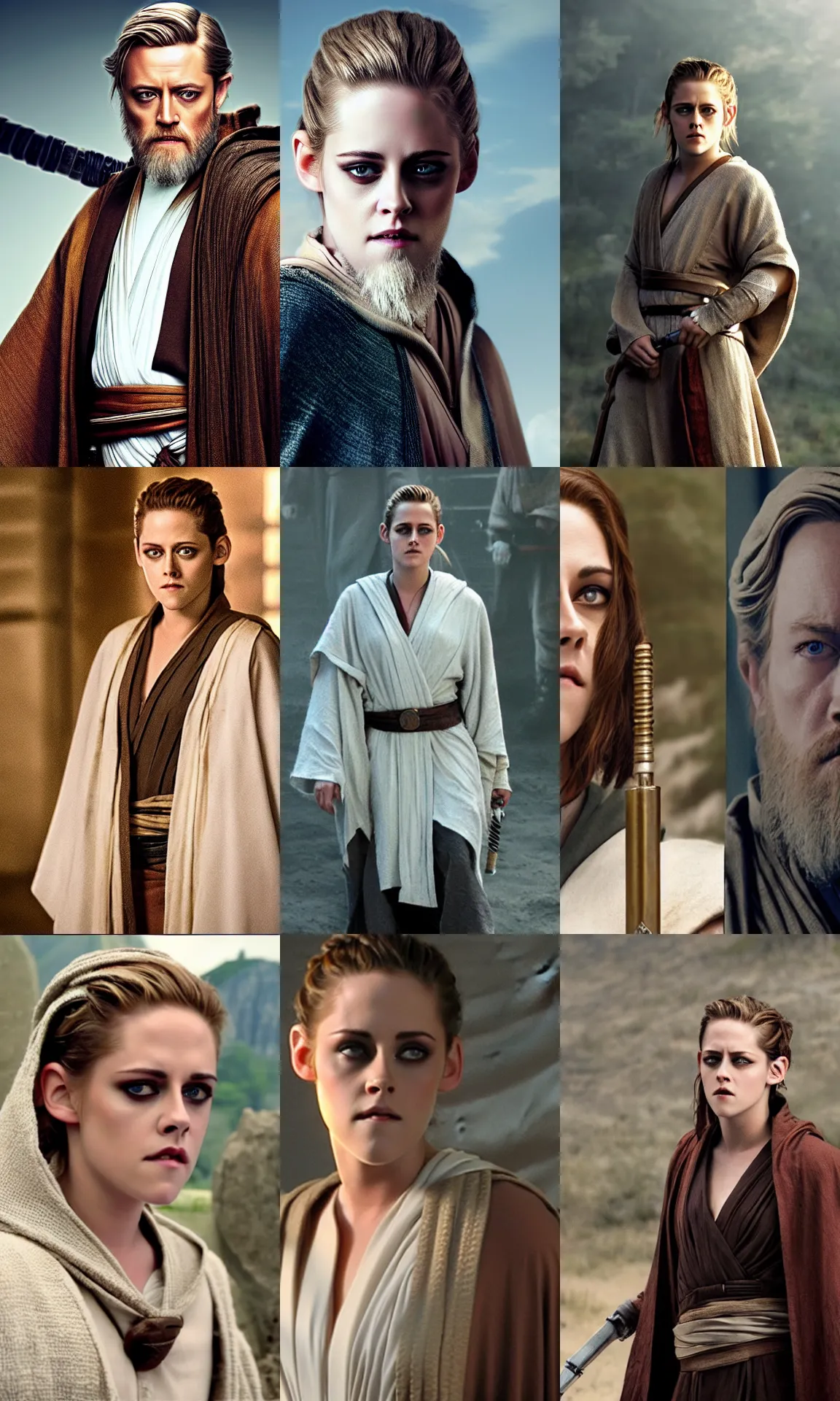 Prompt: Kristen Stewart as Obi-Wan Kenobi