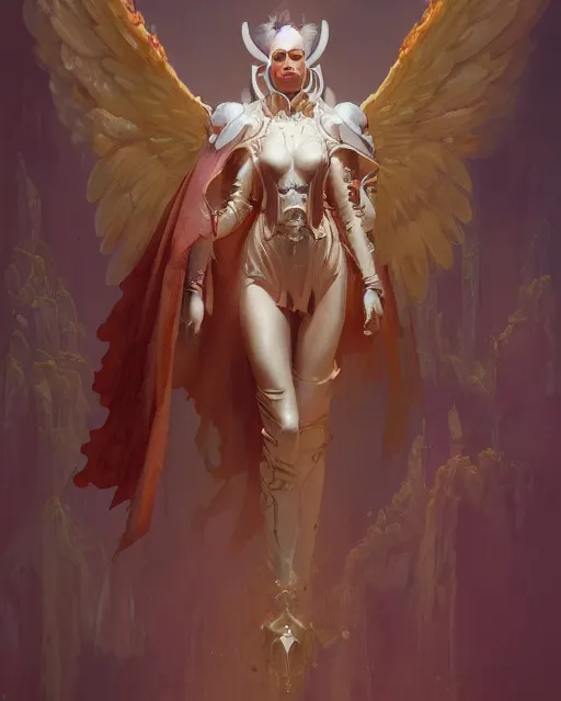 Prompt: character portrait of an arcane angel wearing robes, by peter mohrbacher, mark brooks, jim burns, marina abramovic, wadim kashin, greg rutkowski, trending on artstation