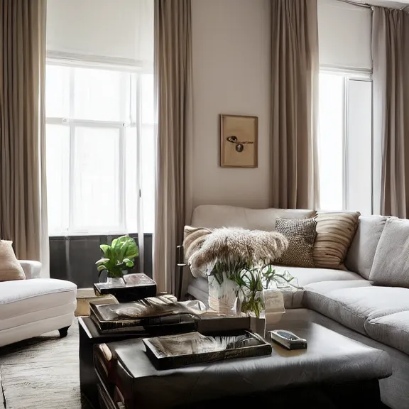 Image similar to apartment designed by nate berkus, muted neutral colors