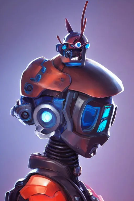 Image similar to epic mask helmet robot ninja portrait stylized as fornite style game design fanart by concept artist gervasio canda, behance hd by jesper ejsing, by rhads, makoto shinkai and lois van baarle, ilya kuvshinov, rossdraws global illumination radiating a glowing aura global illumination ray tracing hdr render in unreal engine 5