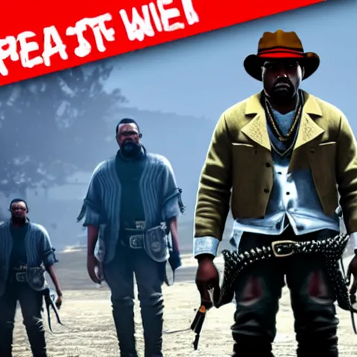 Prompt: kanye west in red dead redemption 2, game screenshot