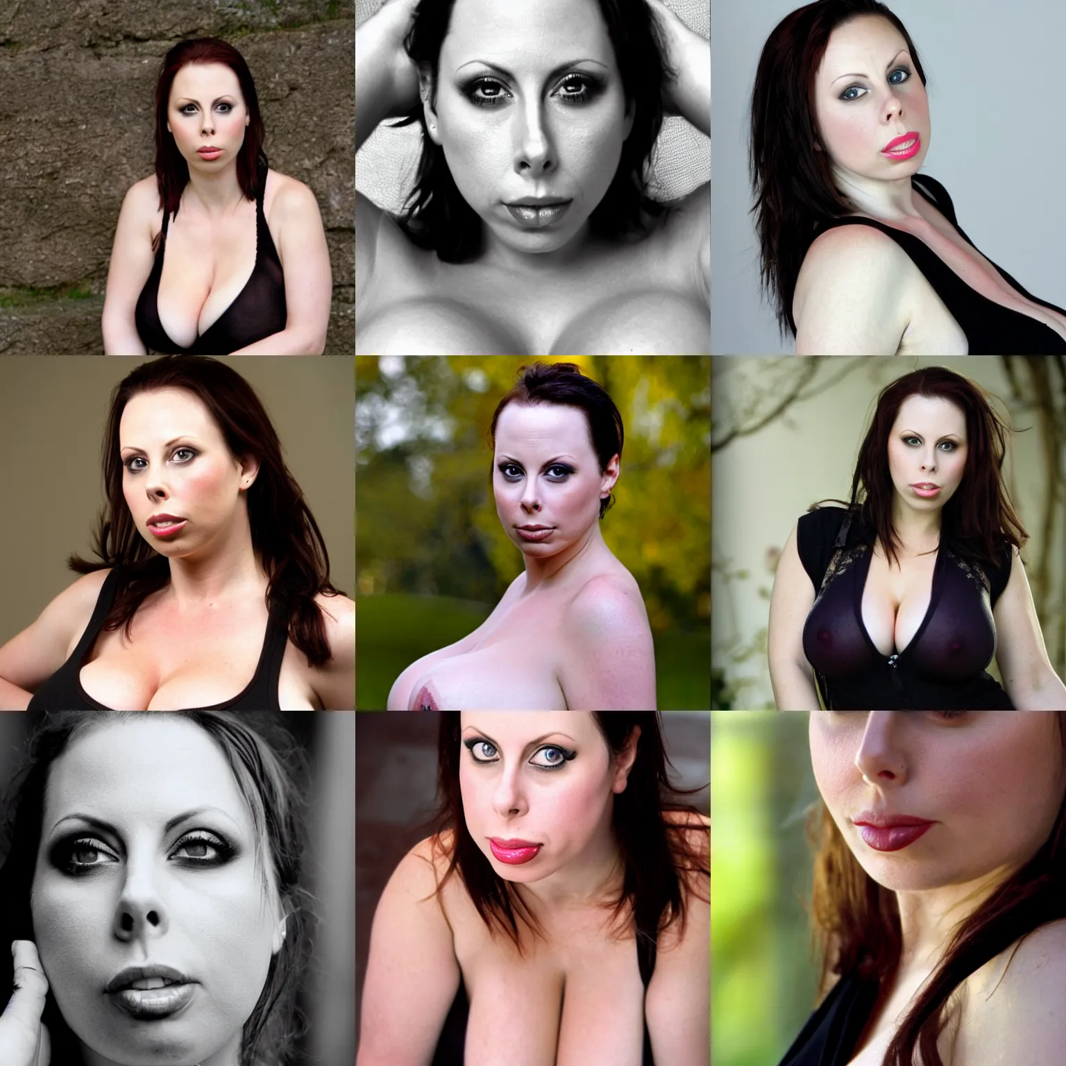 Prompt: gianna michaels, seductive portrait, shallow depth of field, candid, tasteful