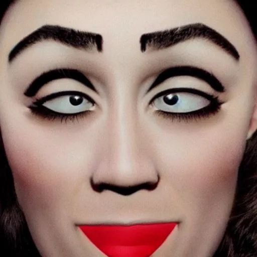 Image similar to eyebrows in the shape of the McDonalds logo, photorealistic, detailed