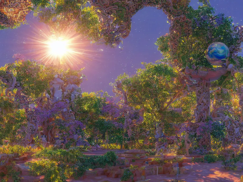 Prompt: ( ( ( ( 3 d render ) ) ) ), sunlight study, the universe is a spheroid region 7 0 5 meters in diameter, art nouveau, kauai, by hans zatzka and ( ( ( ( ( lisa frank ) ) ) ) ), 8 k, sharp focus, octane render