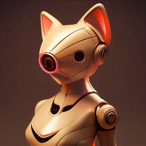 Image similar to product photo of a futuristic stylized pet robot by artgerm and greg rutkowski and alphonse mucha, zaha hadid, kitten puppy teddy mix, super cute, awww, volumetric light, detailed, octane render, midsommar