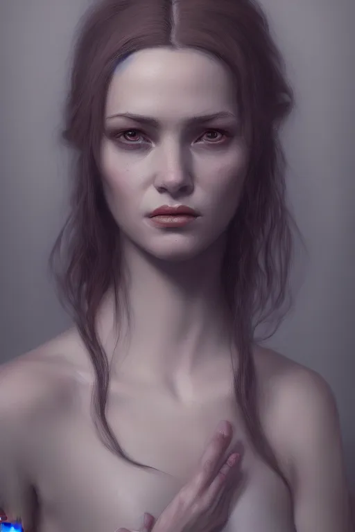Image similar to A portrait of a woman, illustration, soft lighting, soft details, dark mood, painting oil on canvas by Eric-Anthony Johnson octane render trending on artstation d&d characters, 4k, 8k, HD