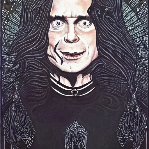 Prompt: Tommy Wiseau's deal with the devil, award winning renowned painting by Kay Nielsen, trending on Artstation, detailed