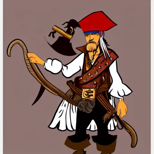 Image similar to pirate in the style of jakob martin strid