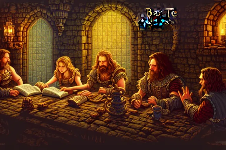 Image similar to the bard's tale, beautiful detailed pixelart by albertov, intricate details, beautiful, dithered gradients, volumetric lighting, cgsociety, artstation, smooth, sharp focus, 2 d illustration, amazing art by dan mumford, old school computer game graphics, pixel art