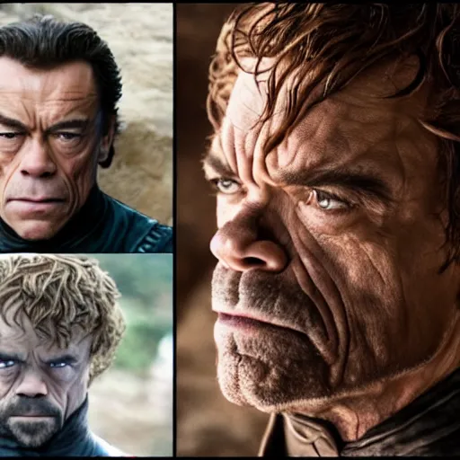 Image similar to jean-claude van damme as tyrion lannister