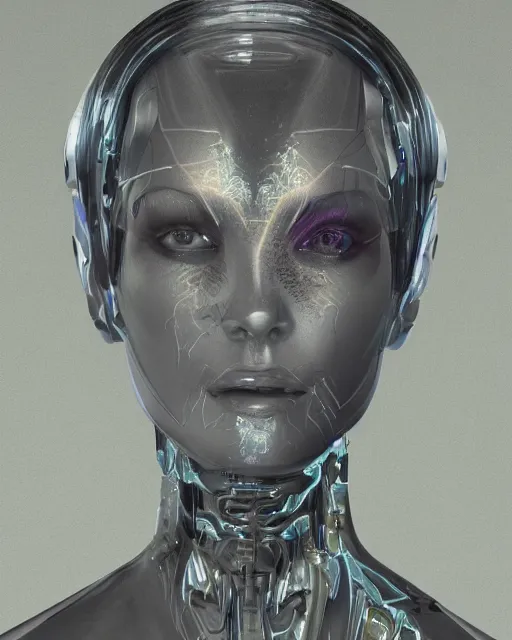 Image similar to fashion portrait, most beautiful girl in the world, glowing cybernetic augments, hyperrealism, year 2447, cdx