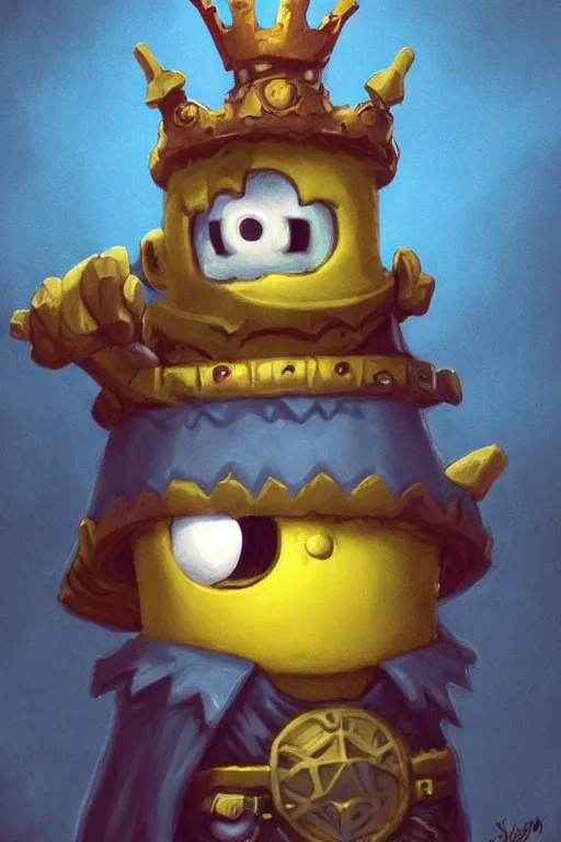 Image similar to cute little sponge bob knight wearing a cape and a crown, tiny, small, miniature bob sponge , baby animal, short, pale blue armor, cute and adorable, pretty, beautiful, DnD character art portrait, matte fantasy painting, DeviantArt Artstation, by Jason Felix by Jason Felix by Steve Argyle by Tyler Jacobson by Peter Mohrbacher, cinematic lighting