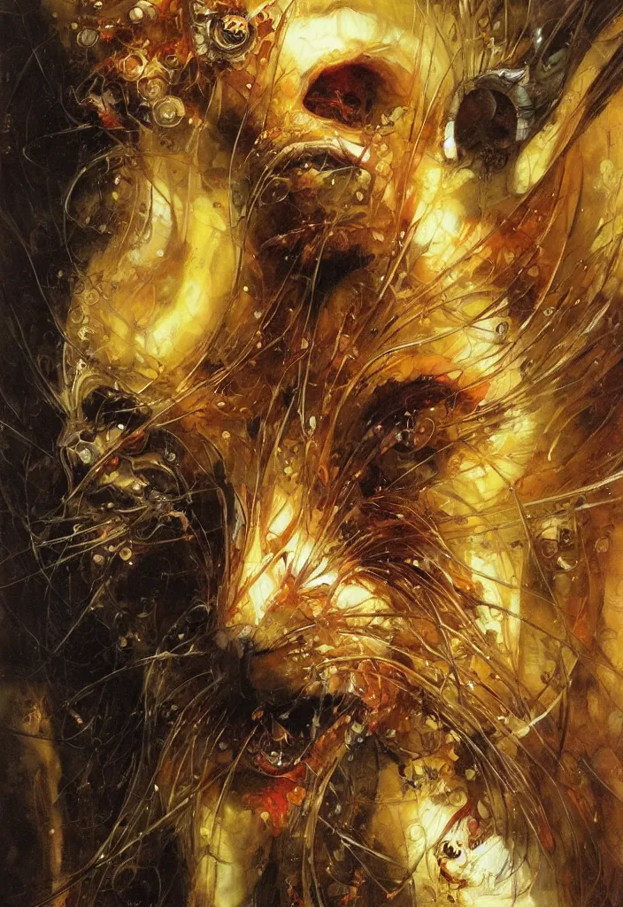 Prompt: portrait of a rat mad scientist, art by karol bak