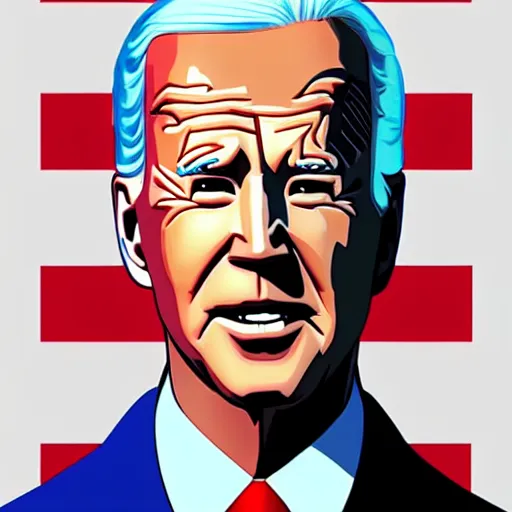 Prompt: Portrait of joe biden, by alan moore, strong features, sharp lines, supersuit, 8k, artstation, artgerm