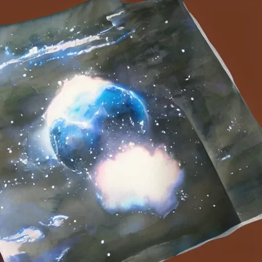 Image similar to frosted astral glacial scarves watercolor artwork confirmed orb