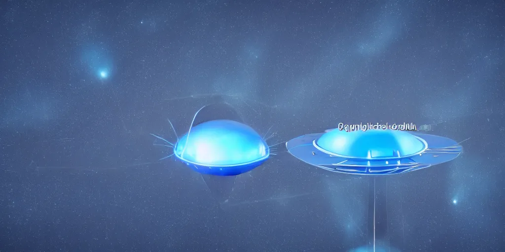 Prompt: high above earth's atmosphere a impossibly large alien mothership craft (reminiscent of a golf-ball) very sleek sanitary with antennae and many little docking ports, charges up it's neon electric blue weapon that will recycle earth on Tuesday, on the bridge aliens spy on earth where people on the ground eat donuts in quaint cafes, 8K, 4K, Octane, UE5, photorealistic, cinematic, highly detailed, highly stylized, concept art, matte painting