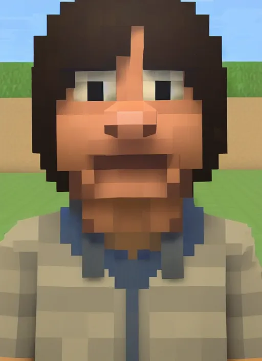 Image similar to anton chigurh in minecraft