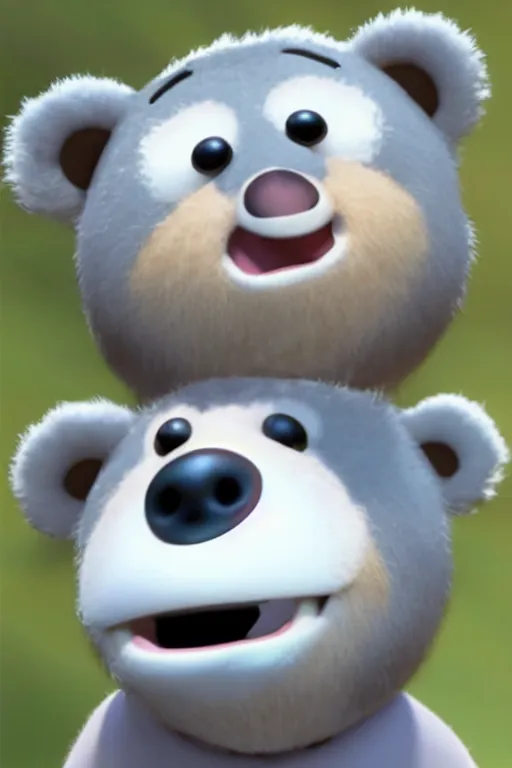 Image similar to a cute perfect bear character by pixar