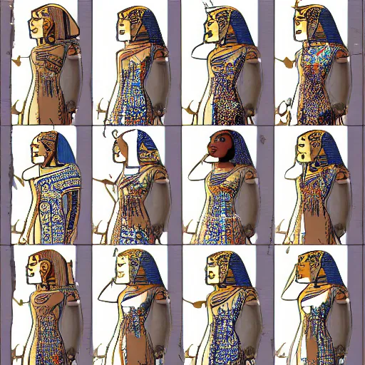 Image similar to egyptians wearing modern day clothing, detailed, digital art