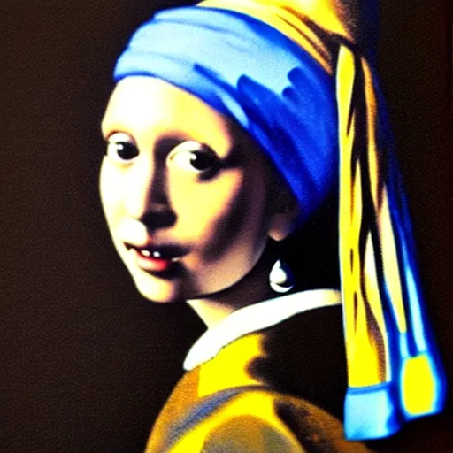 Image similar to portrait of cookie monster as girl with pearl earring