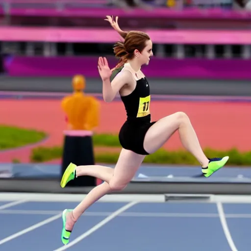 Image similar to emma watson doing long jump at the olympics