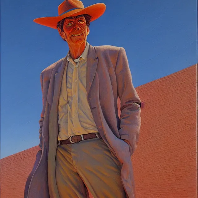 Prompt: i'm here, not going anywhere. oil painting, by jean giraud ross tran