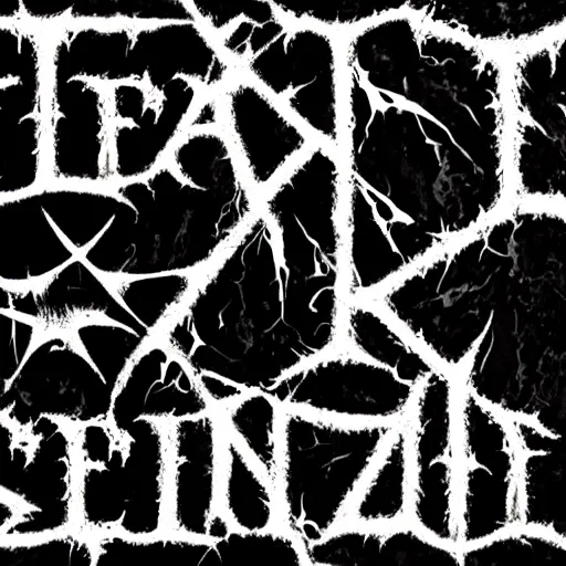 Image similar to black metal band font, unreadable, looks like varicose veins, symmetrical