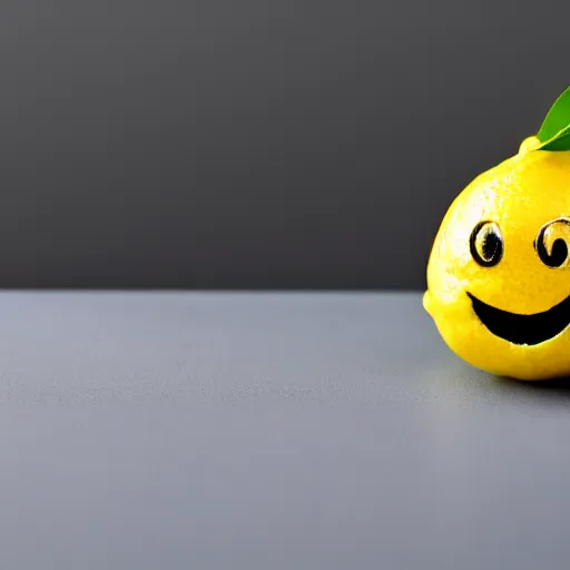 Image similar to Lemon with a smiley face