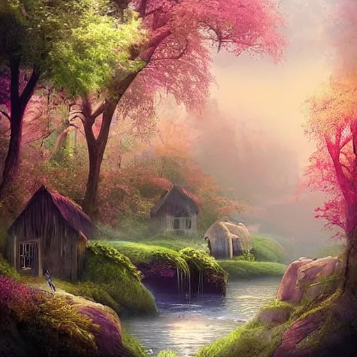 Image similar to in the future we will go back to more basic living in nature. artificial intelligence will take care of our needs. soft colour scheme. beautiful artistic detailed digital art by lurid. ( 2 0 2 2 )