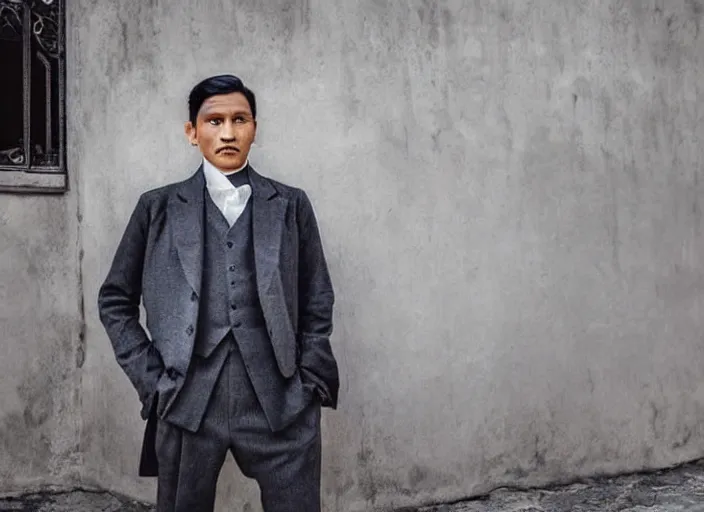 Prompt: outdoor medium portrait of jose rizal!! as a very very very very extremely handsome!!! good looking young man in 2 0 2 2 wearing stylish modern clothes!! photo taken in 2 0 2 2, 3 5 mm f 1. 4 digital color photo, modern clothes