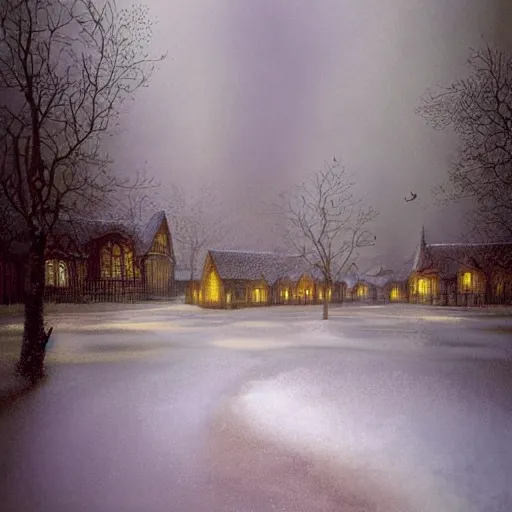 Prompt: scene from a dream. snow. digital artwork by vincent bons, michael whelan, remedios varo and gerardo dottori. grainy and rough. interesting pastel colour palette. beautiful light. oil and water colour based on high quality render.