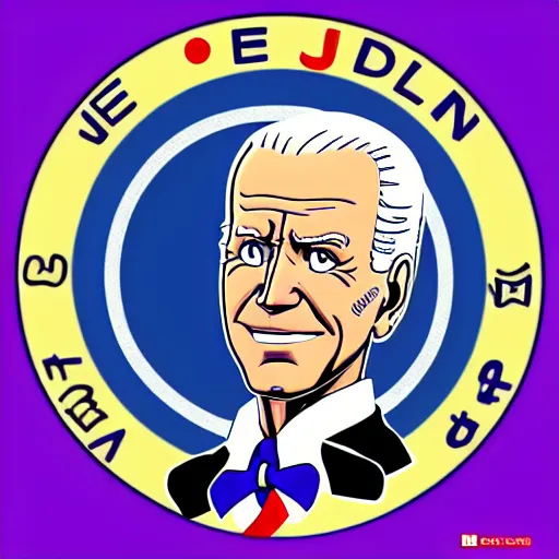 Image similar to Joe Biden in the style of JoJo's Bizarre Adventure, trending on artstation