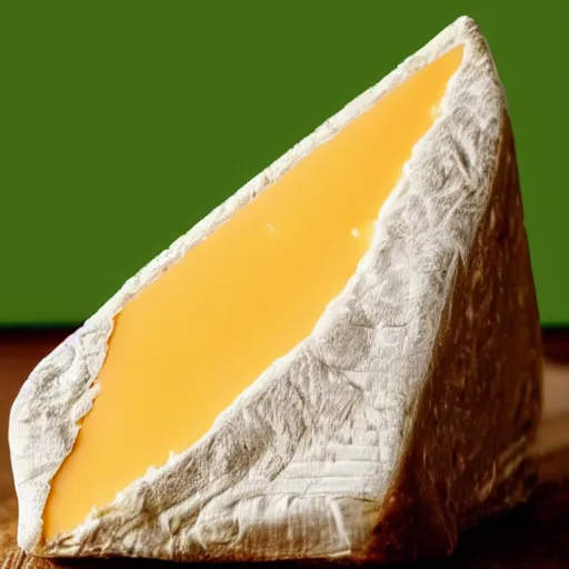 Image similar to a wedge of cheese with a green participation badge saying participation badge stuck to the side, stock art, 8K