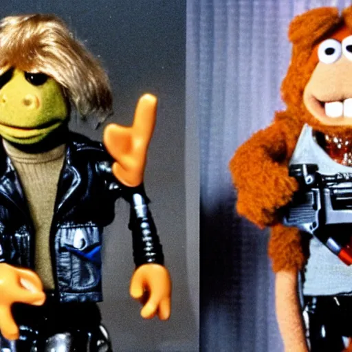 Image similar to terminator in the muppet show