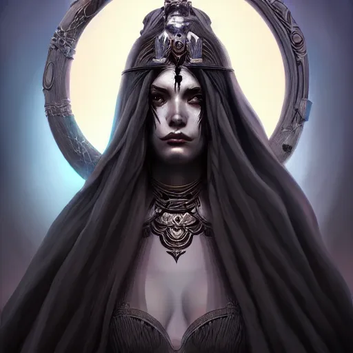 Image similar to Goddess of death, highly detailed, digital painting, artstation, concept art, smooth, sharp focus, illustration