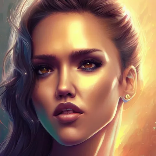 Prompt: Jessica alba, Charlie Bowater art style, digital fantasy portrait