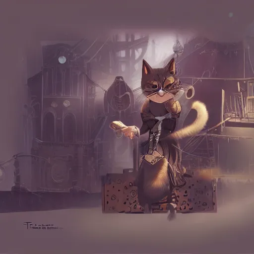 Image similar to cat salem concept art, steampunk, sharp focus, illustration, concept art by tooth wu