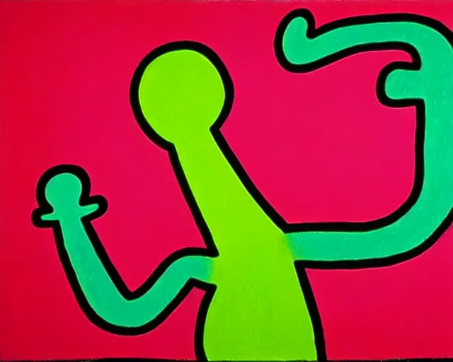 Image similar to artwork by keith haring