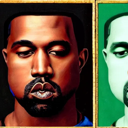 Image similar to A Renaissance portrait painting of Kanye West