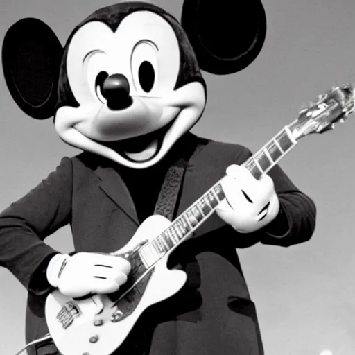 Image similar to mickey mouse performing at woodstock