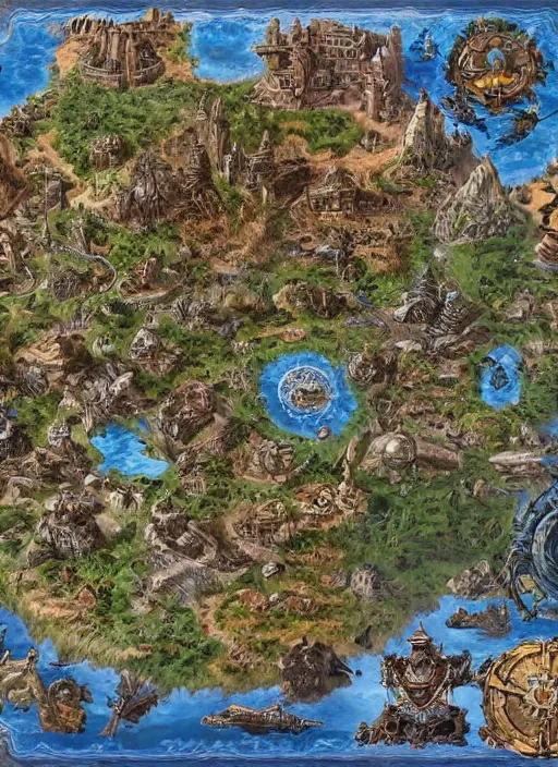 Prompt: large rpg world map _ by _ filipe _ pagliuso _ and _ justin _ gerard _ symmetric _ fantasy _ highly _ detailed _ realistic _ intricate _ port