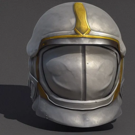 Prompt: a helmet with a sword in it, an ambient occlusion render by xul solar, trending on polycount, new objectivity, sketchfab, greeble, hard surface modeling