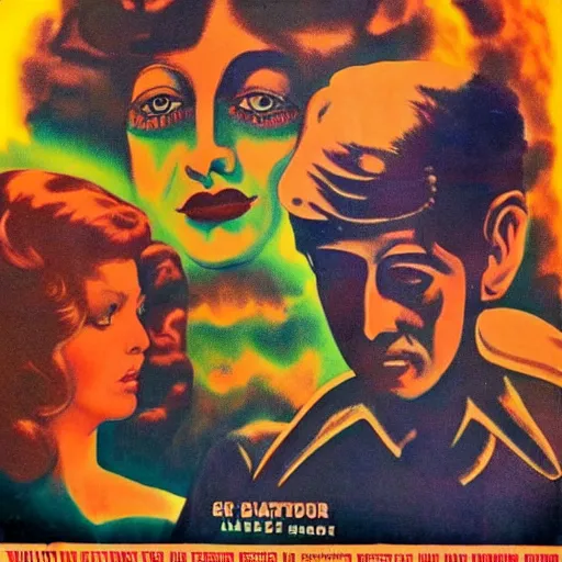 Prompt: vintage psychedelic movie poster, surreal, dreamlike,