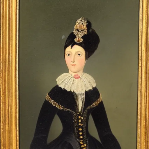 Prompt: a high quality and detailed 1840s painting of a German princess