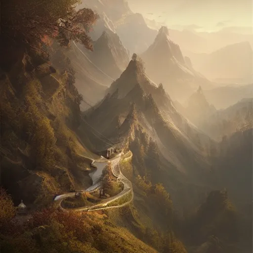 Prompt: michal karcz painting of a beautiful landscape. , detailed, elegant, intricate, 4k,