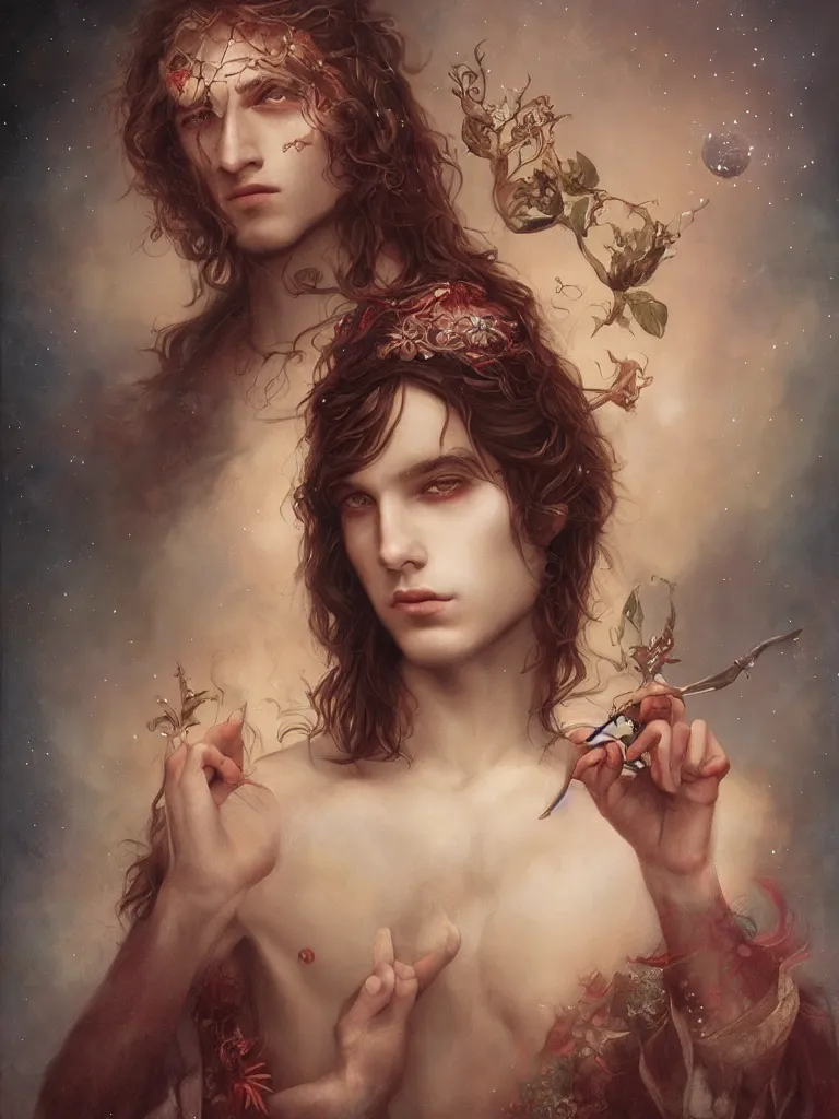 Prompt: Potrait of a Magical Renaissance Prince, by Tom Bagshaw